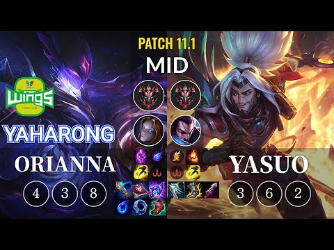JAG Yaharong Orianna vs Yasuo Mid - KR Patch 11.1