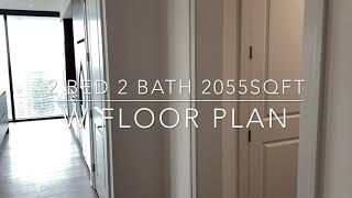 W Floor Plan; 2 bd / 2 ba