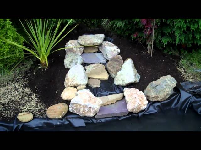 Part 3 of the pond build: waterfall & plants