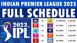 IPL 2023 Schedule: Indian Premier League 2023 matches, dates, venues & timings | IPL Schedule 2023