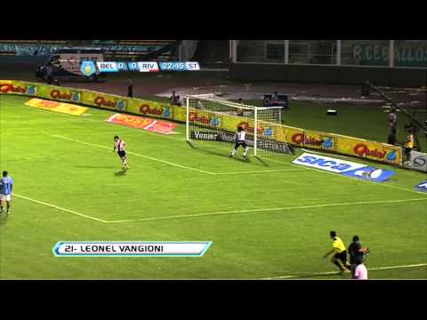 Gol de Vangioni. Belgrano 0 - River 1. Fecha 1. Torneo Final 2013. Fútbol Para Todos