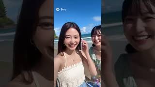 女性2人で水着でライブしてまーす #sora2 #生成AI