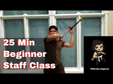 Learn to Spin a Staff Essentials Guided Class - Bo Staff Tutorials / Tricks - Staff spinning