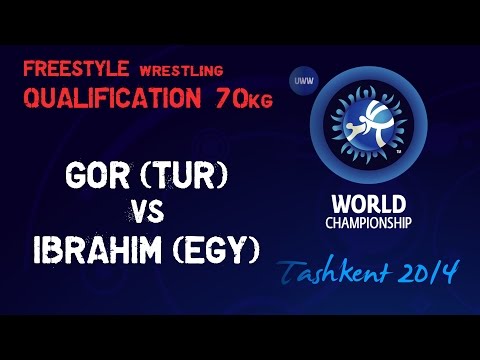 Qualification - Freestyle Wrestling 70 kg - Y. GOR (TUR) vs A. IBRAHIM (EGY) - Tashkent 2014