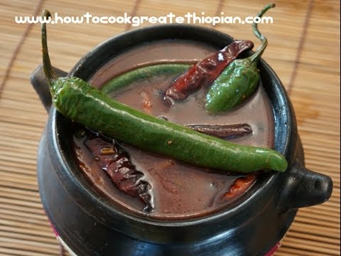 Ethiopian Food - Pepper pot soup Shorba Amharic English Super spicy - Injera
