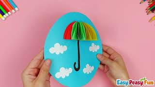 Rainy Day Paper Umbrella Craft for Kids