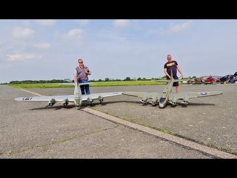 BOEING B-17 x 2 + MESSERSCHMIDT ME-262 RC DISPLAY - RAF TIBENHAM MEMORIAL FLY-IN # 1 - 2021