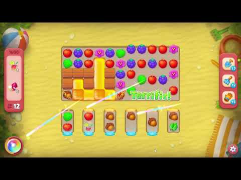 Gardenscapes 1600 Hard Level - 16 moves - NO BooSTERS