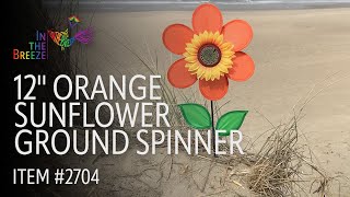 12" Orange Sunflower Ground Spinner - In the Breeze