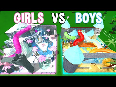 MEGA GIRLS VS BOYS Waterpark Build-Off CHALLENGE!