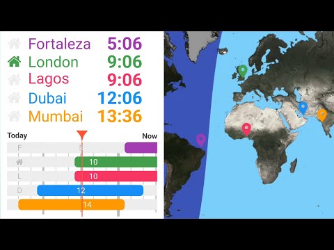 Horzono time zones world clock Video