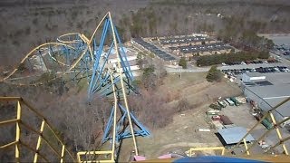 preview picture of video 'Millenniumforce Challenges Nitro Rollercoaster Front And Back PO'