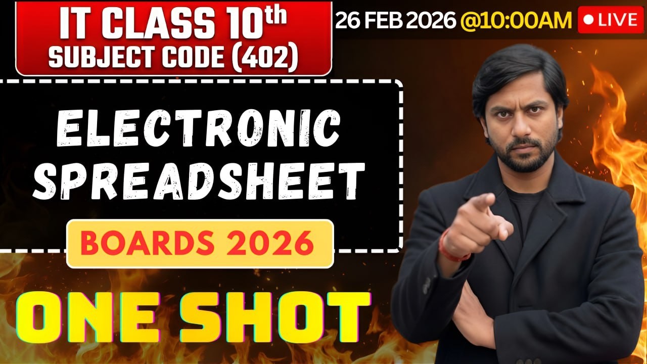 Electronic Spreadsheet (IT 402) One Shot Live | Calc Full Chapter in 1 Class | CBSE 2026