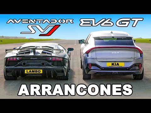 Lamborghini Aventador SVJ vs Kia EV6 GT 585hp: ARRANCONES