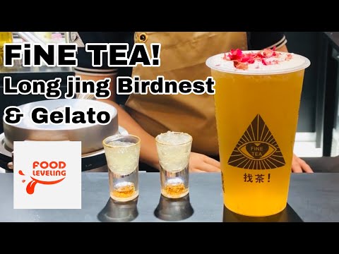 Best Longjing Tea & Gelato, Bird's nest Bubble Tea, Handmade cone waffle I FiNE TEA! I Food Leveling