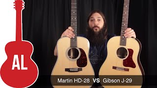 Video thumbnail for Martin HD-28 vs Gibson J-29 - Is the J-29 REALLY one better? by Acoustic Letter