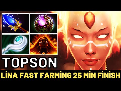 TOPSON Lina Fast Farming Cancer Mid 25 Min Finish 7.29 Dota 2