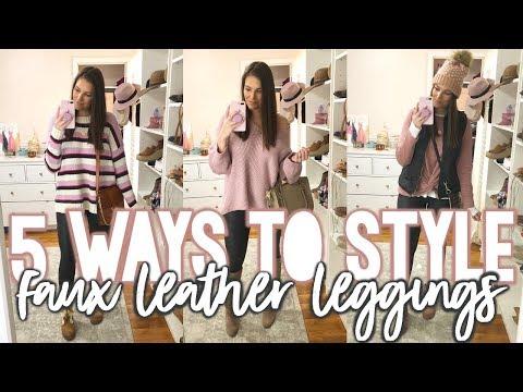 5 WAYS TO STYLE FAUX LEATHER LEGGINGS | VLOGMAS DAY 19 | Sarah Brithinee