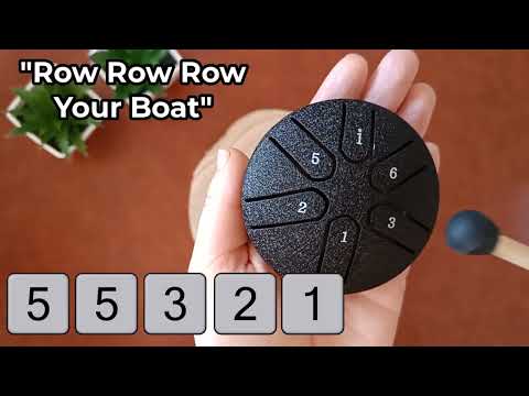 Easy Song for Mini Tongue Drum - Row Row Row Your Boat (6 Note Steel Drum Sheet Music)