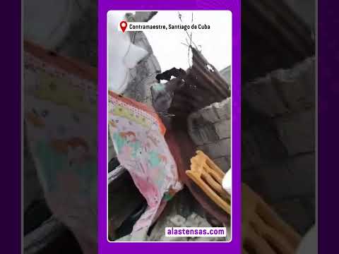 Huracán Melissa causa destrozos en Contramastre, Santigo de Cuba
