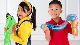Ellie &amp; Kaden Slime vs Ice Cream: A Gooey Adventure!