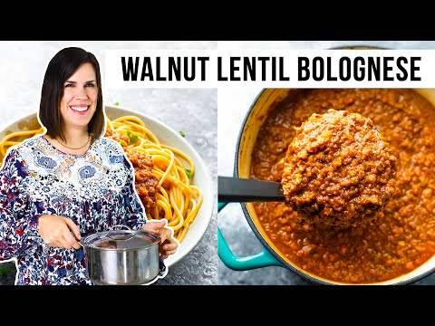 VEGAN Walnut Lentil Bolognese Sauce | Meaty & Freezer-Friendly