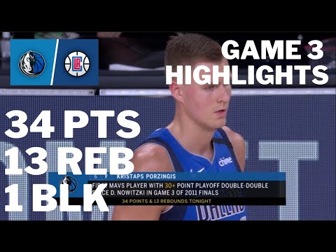 Kristaps Porzingis vs. Clippers: 34 pts, 13 reb HIGHLIGHTS 2019/2020 Play Offs Game 3 [21.08.20.]
