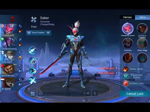Mobile Legends Bang Bang Saber gameplay Samsung Tab S7