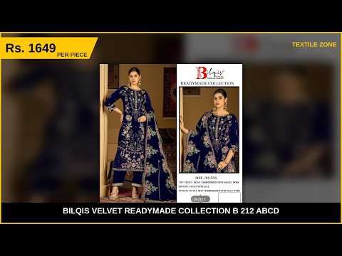 Bilqis Velvet Readymade Collection B 212 ABCD – product video thumbnail