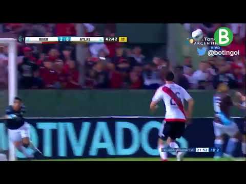Gol de Nacho Fernández - River 3 - 0 Atlas - Copa Argentina 2017 - 32 avos