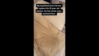 Woman cleans boyfriend
