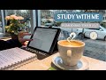 STUDY WITH ME at a cafe ☕🥐| Lofi/Chill Music | 1-Hour REAL TIME POMODORO 25/5