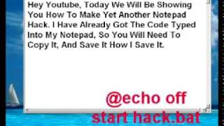Notepad Tricks - Batch File Hack