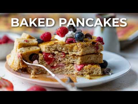 SHEET PAN PANCAKES | no-flip, gluten free recipe!