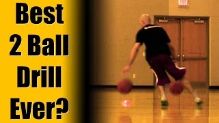 Best Basketball Drills - Ball Handling Drills - 2 Ball Chasedowns: Cone Drill Dribbling Workout