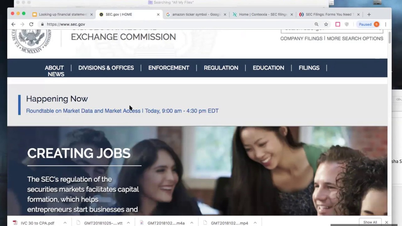 How to look up financial statements of publicly traded companies via www.sec.gov