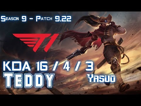 SKT T1 Teddy YASUO vs LUCIAN Mid - Patch 9.22 KR Ranked