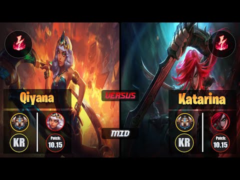 Challenger QIYANA [Electrocute] (Mid) VS  KATARINA - Challenger KR Patch 10.15