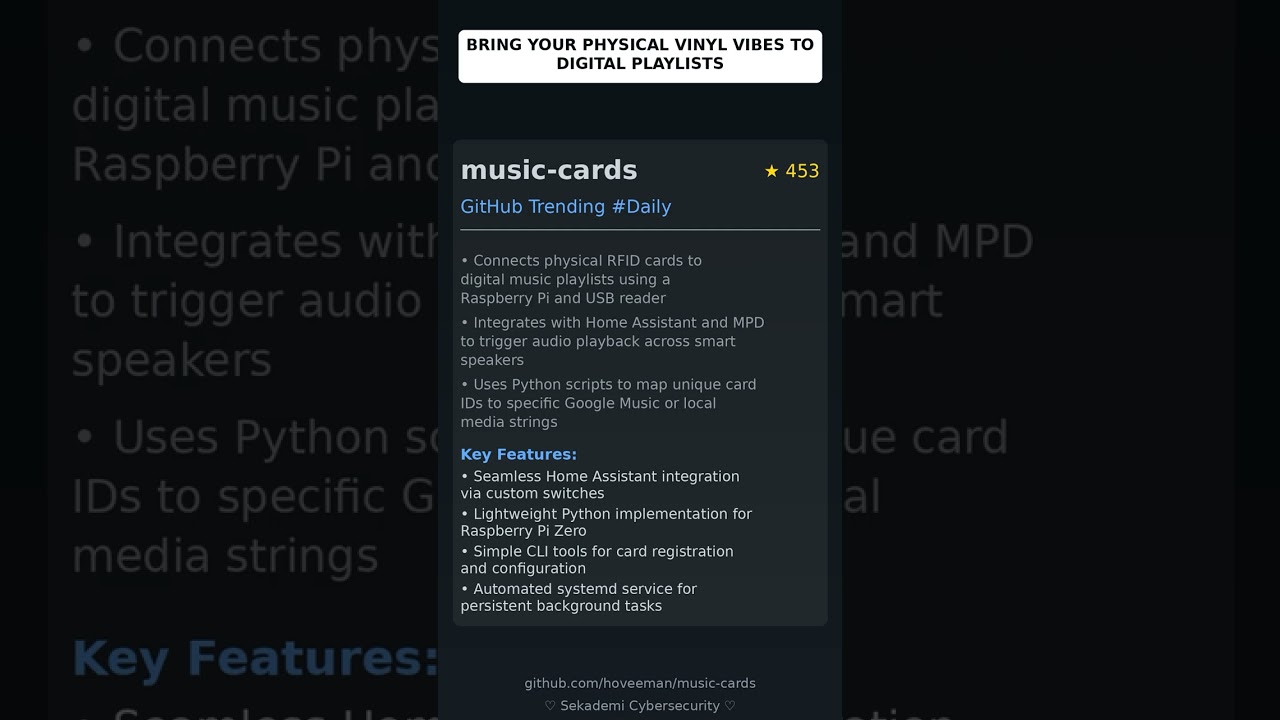 GitHub Trending Repositories: hoveeman/music-cards 🇬🇧