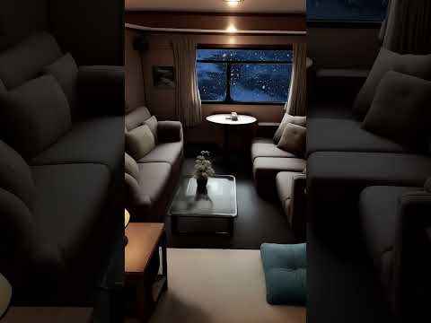 Snowy night inside campervan ❄️ #ambience
