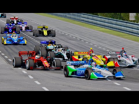 All F1 2019 Cars vs All IndyCars 2019 - Le Mans 24h Circuit
