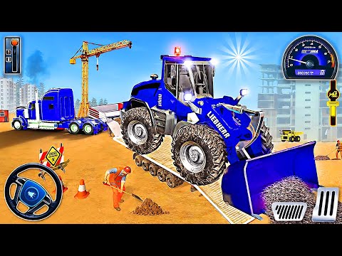 Heavy Excavator Driving Simulator - Road Builder Game | Bulldozer and Road Roller | Android Gameplay