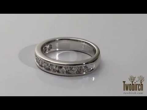 1 Carat 10 Stone Channel Set Wedding Ring -TwoBirch - TB-WR-0240-WG-L