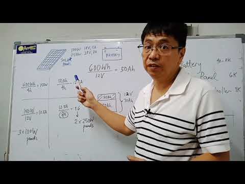 Solar panel power design and matching with batteries