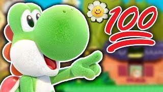 100% Completion Rewards In Yoshi's Crafted World (693 Smiley Flowers)
