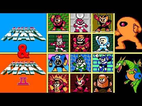 ALL THE BOSSES!!! | Mega Man and Mega Man 2 Compilation