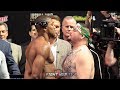 ANTHONY JOSHUA LOOKS DOWN AT ANDY RUIZ JR AT WEIGH IN FACE OFF - FULL WEIGH IN VIDEO