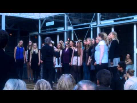Bjork's choir,Graduale Nobili, perform in Albert Square, Manchester, MI
