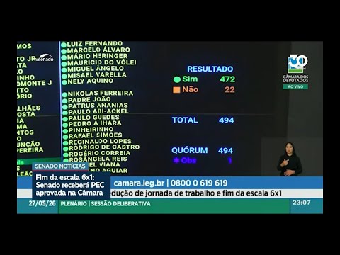 Escala 6x1: entenda o texto aprovado na Câmara e a tramitação no Senado