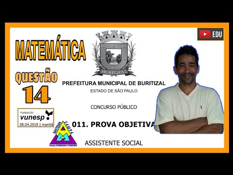 VUNESP-QUESTÃO 14-PREF.BURITIZAL 2018